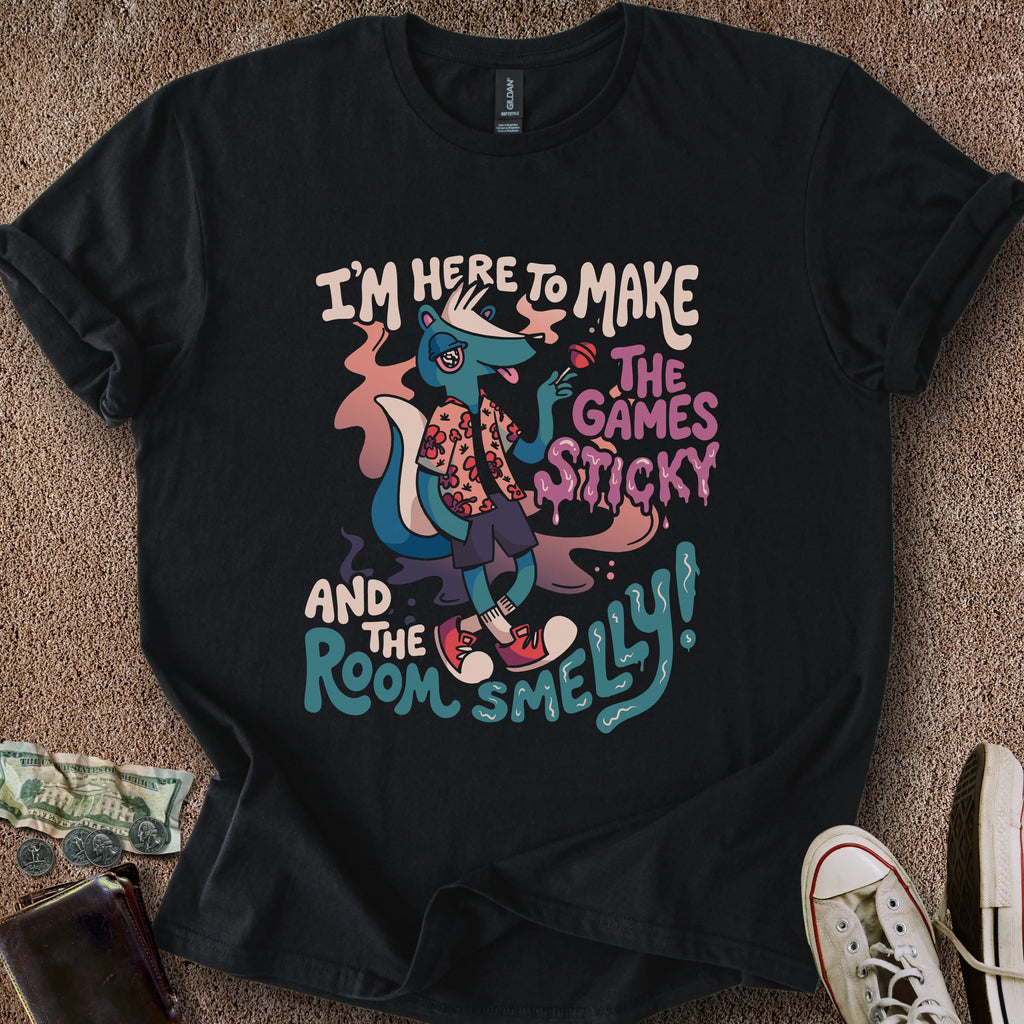 Printify T-Shirt Black / M Pinball Skunk T-Shirt