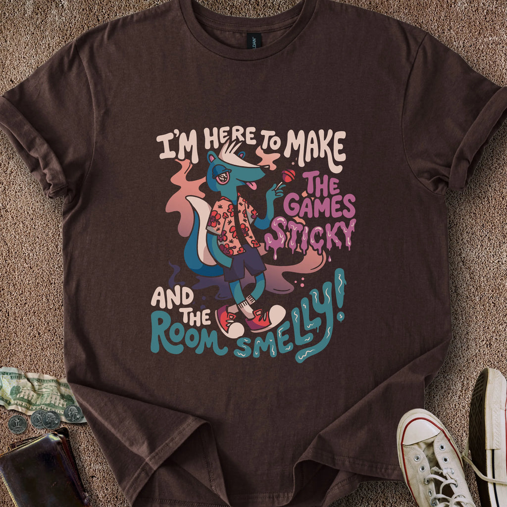 Printify T-Shirt Dark Chocolate / M Pinball Skunk T-Shirt