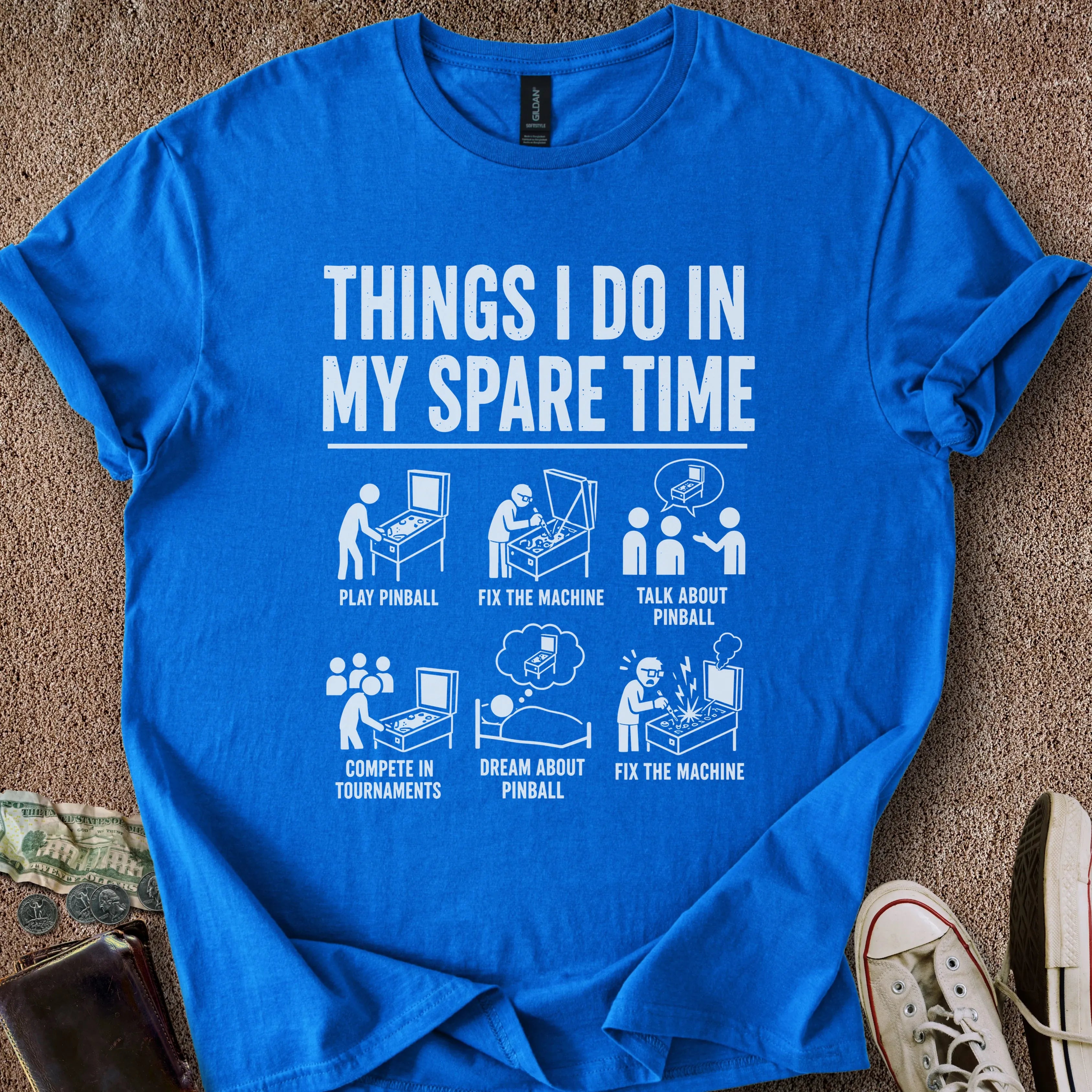 Printify T-Shirt Royal / S Pinball Spare Time T-Shirt