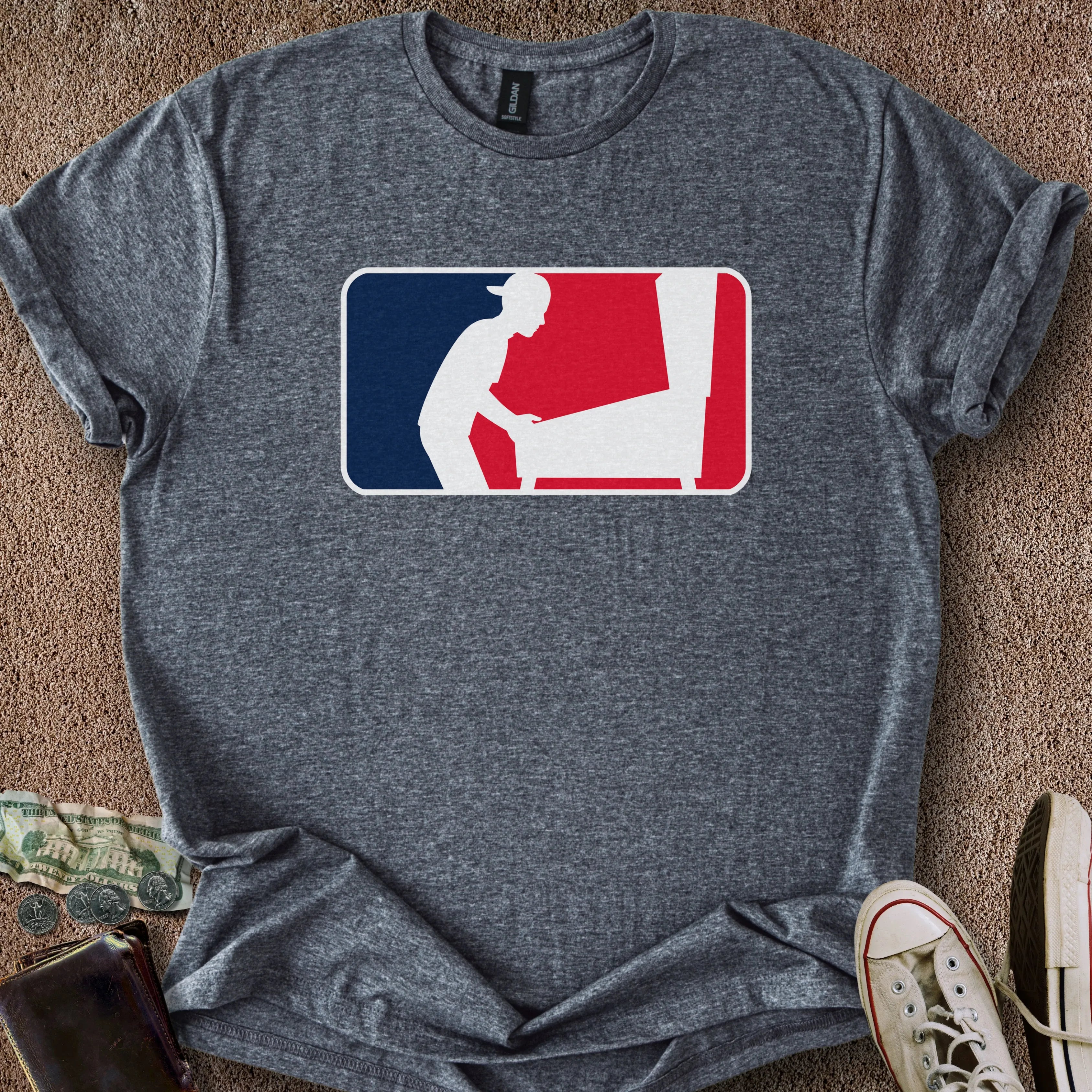 Printify T-Shirt Dark Heather / S Pinball Sports Logo Alt T-Shirt