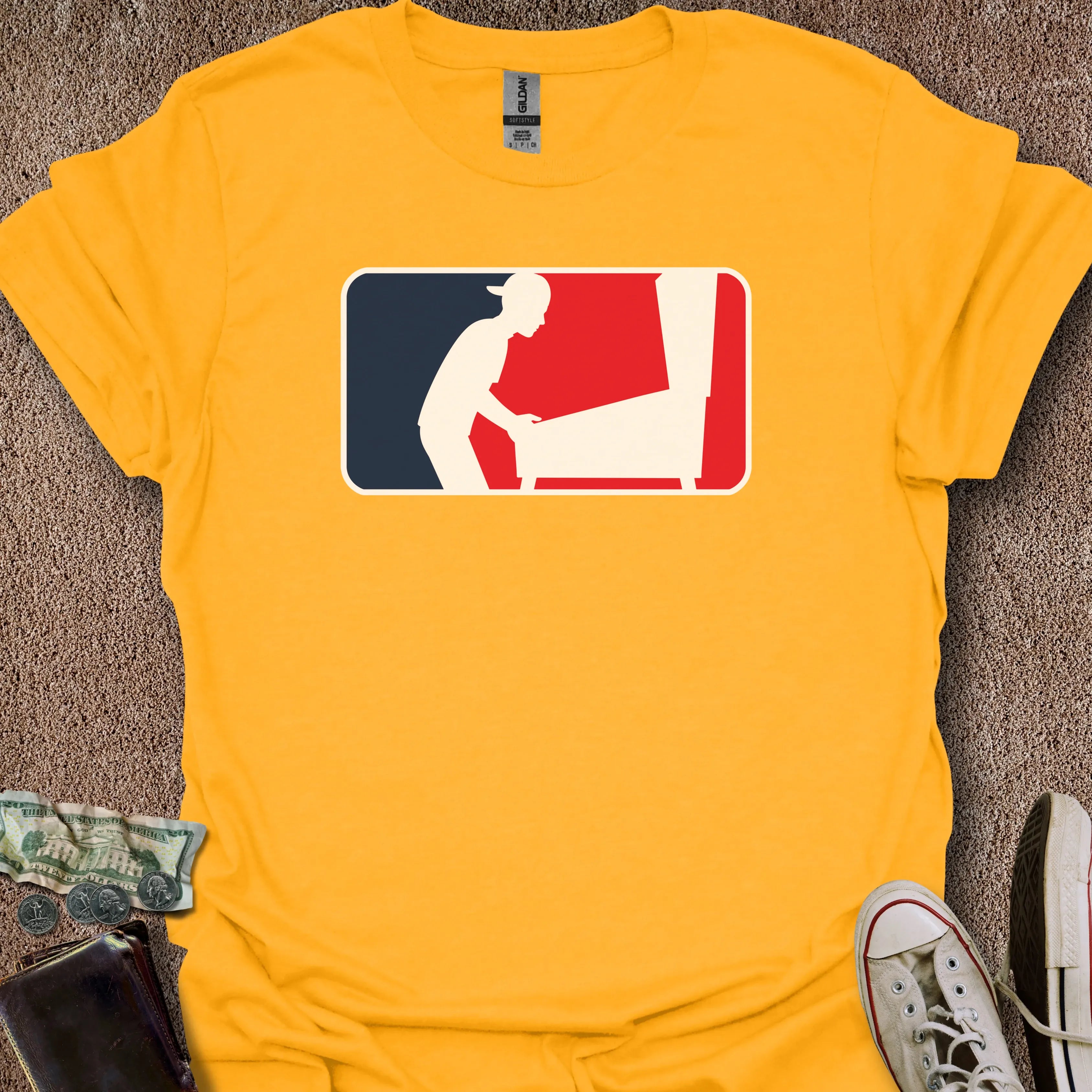 Printify T-Shirt Gold / S Pinball Sports Logo Alt T-Shirt