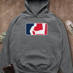 Printify Hoodie Dark Heather / S Pinball Sports Logo Backwards Hat Hoodie