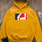 Printify Hoodie Gold / S Pinball Sports Logo Backwards Hat Hoodie