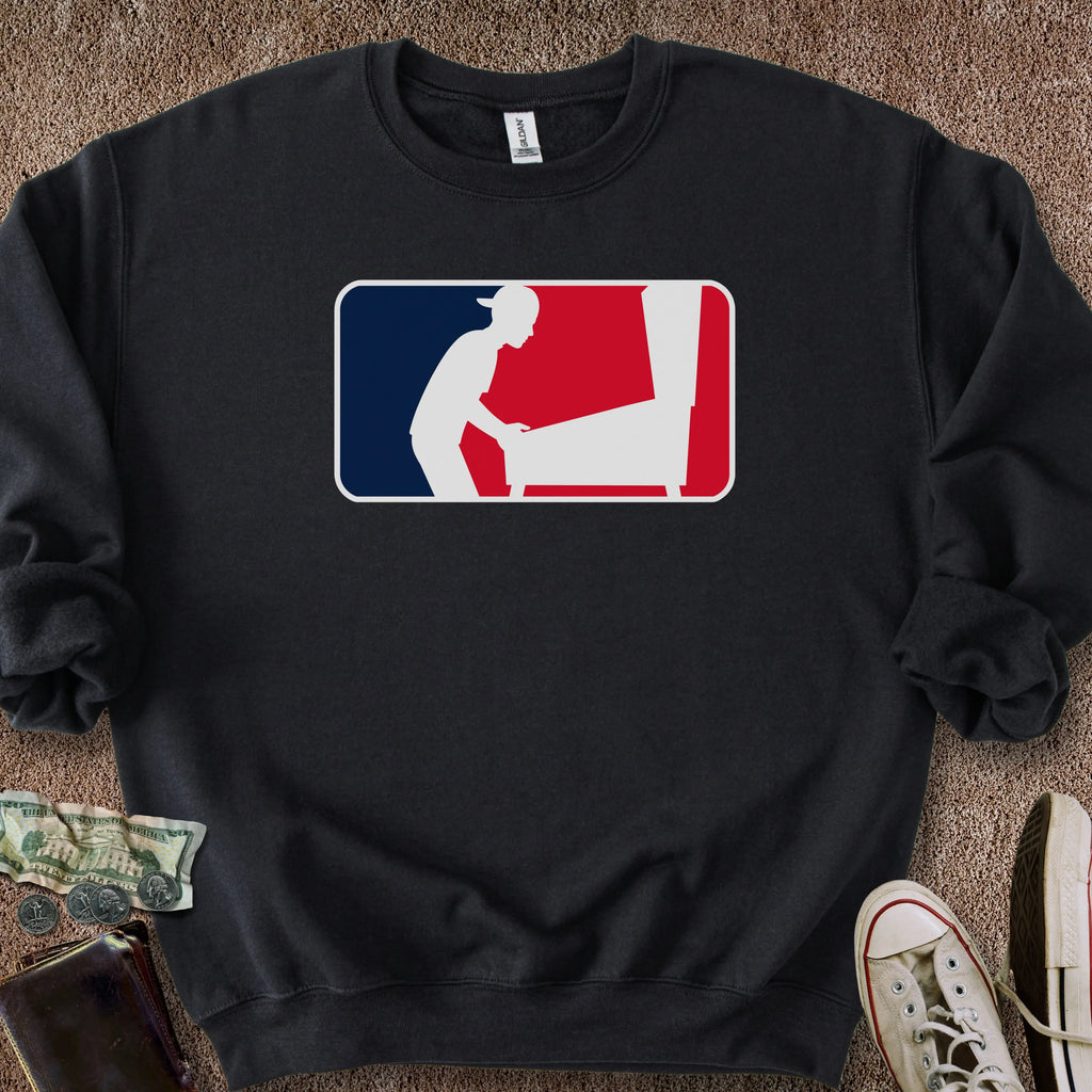 Printify Sweatshirt S / Black Pinball Sports Logo (backwards hat) Sweatshirt