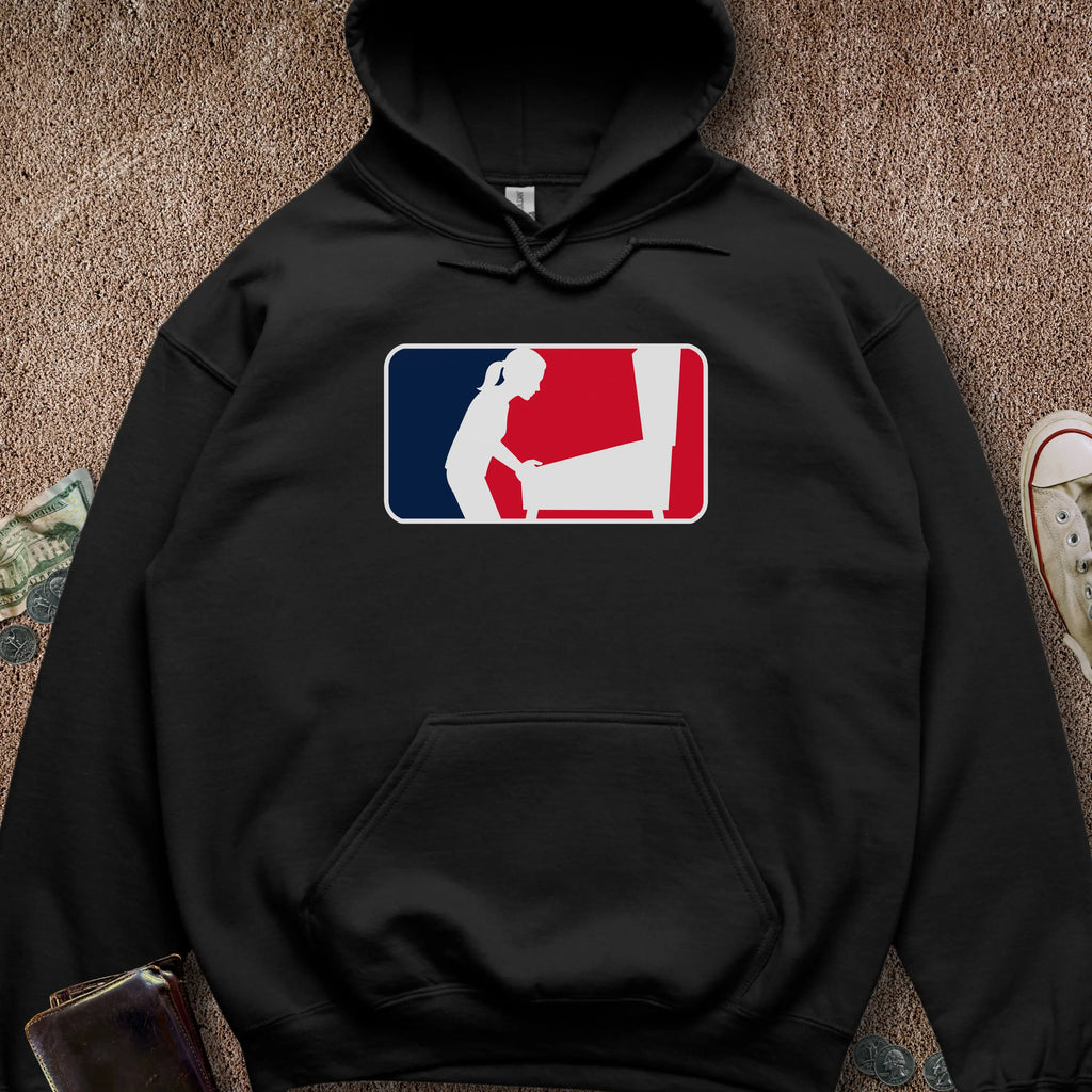 Printify Hoodie Black / S Pinball Sports Logo Female Hoodie