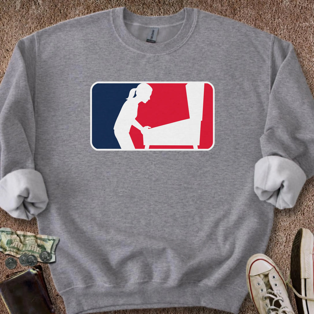Printify Sweatshirt S / Graphite Heather Pinball Sports Logo Female Sweatshirt