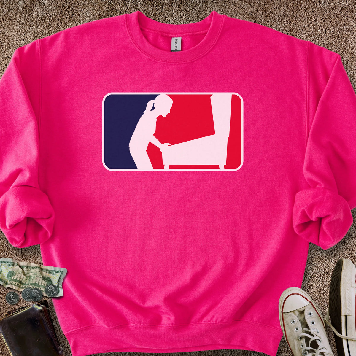 Printify Sweatshirt S / Heliconia Pinball Sports Logo Female Sweatshirt