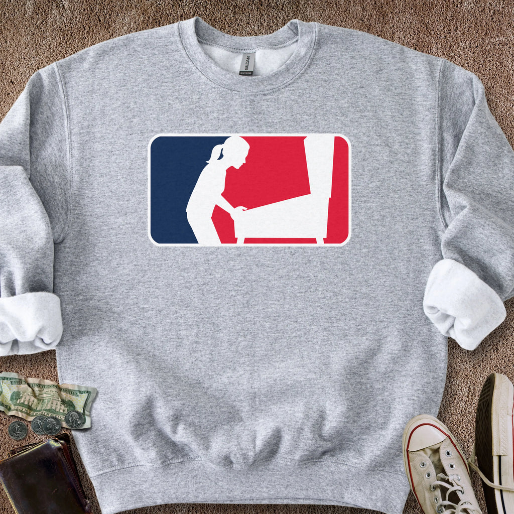 Printify Sweatshirt S / Sport Grey Pinball Sports Logo Female Sweatshirt
