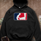 Printify Hoodie Black / S Pinball Sports Logo Hatless Hoodie