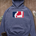 Printify Hoodie Heather Navy / S Pinball Sports Logo Hatless Hoodie