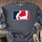 Printify Sweatshirt S / Dark Heather Pinball Sports Logo Sweatshirt