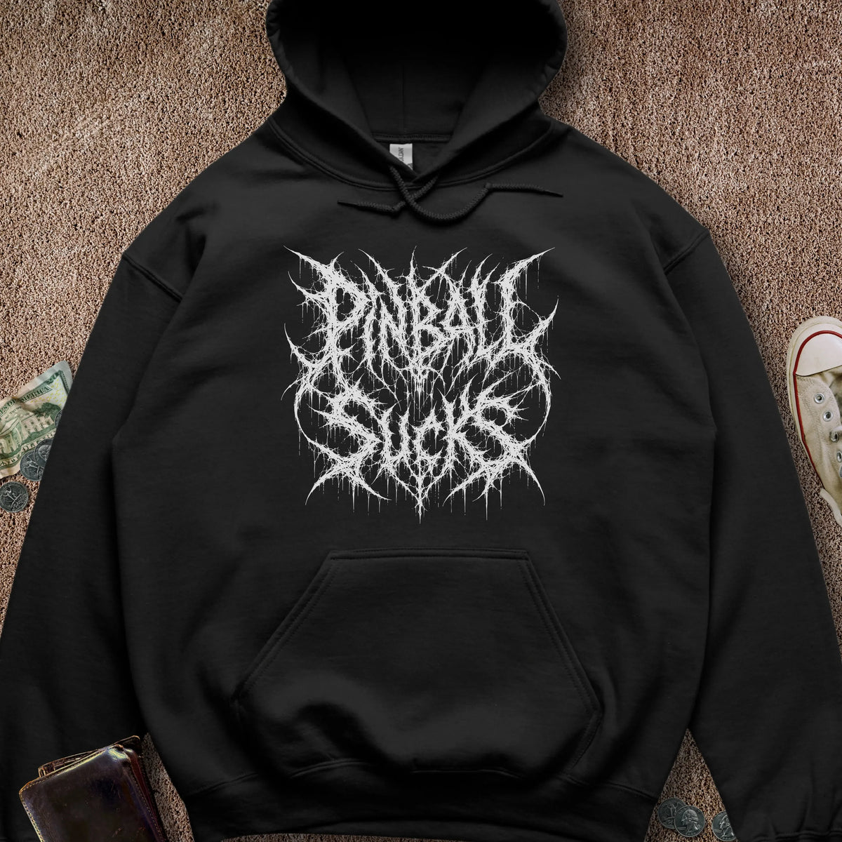 Printify Hoodie Black / S Pinball Sucks Hoodie