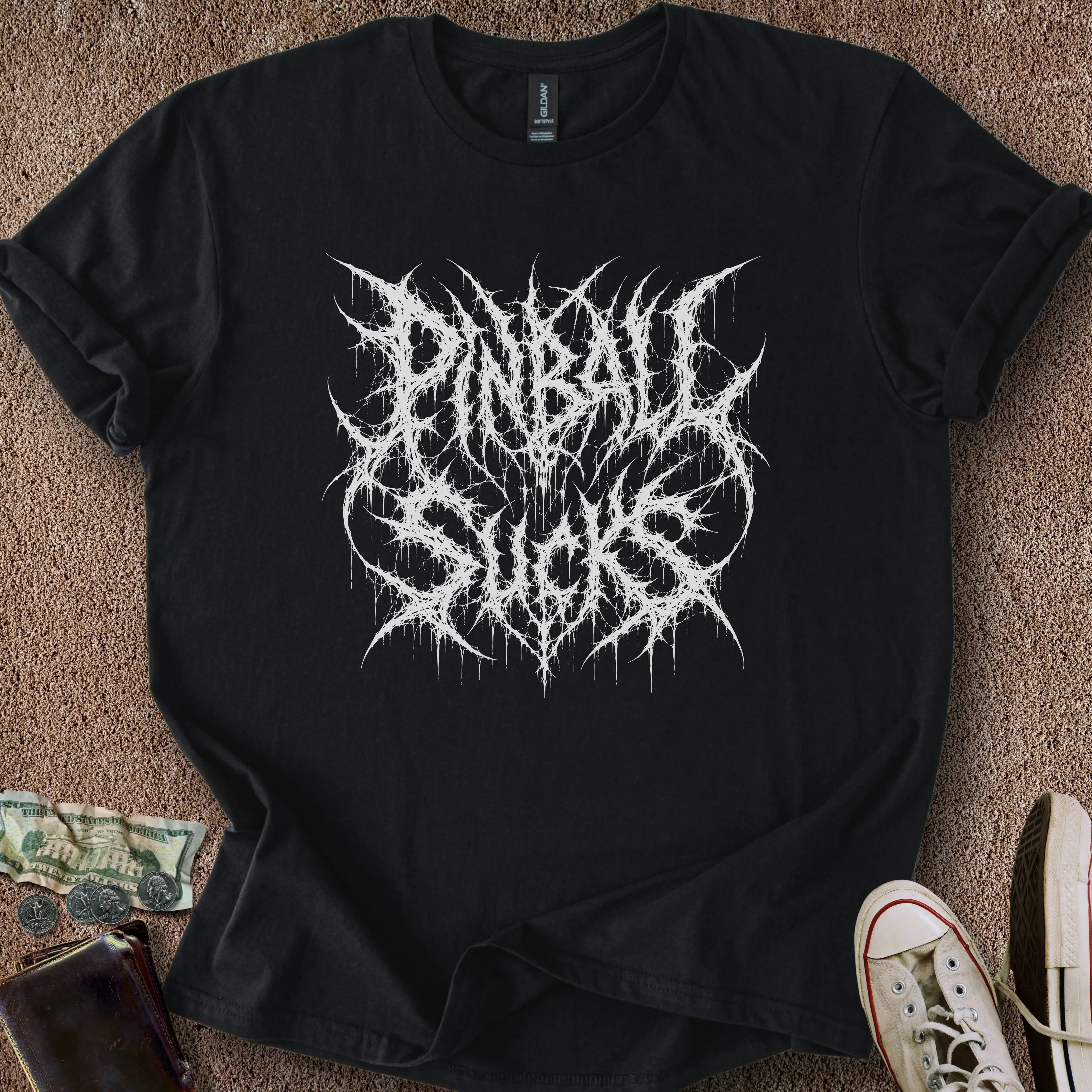 Printify T-Shirt Black / S Pinball Sucks T-Shirt