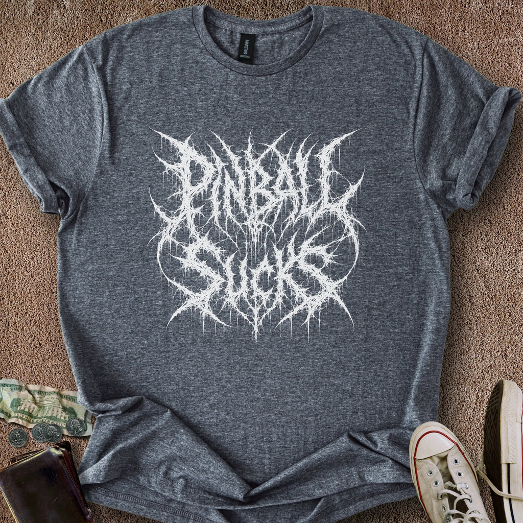 Printify T-Shirt Dark Heather / S Pinball Sucks T-Shirt