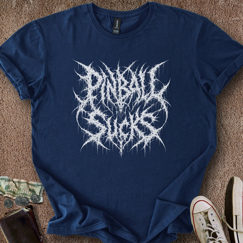 Printify T-Shirt Navy / S Pinball Sucks T-Shirt