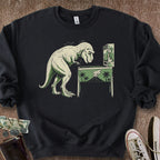 Printify Sweatshirt S / Black Pinball T-Rex Sweatshirt