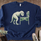 Printify Sweatshirt S / Navy Pinball T-Rex Sweatshirt