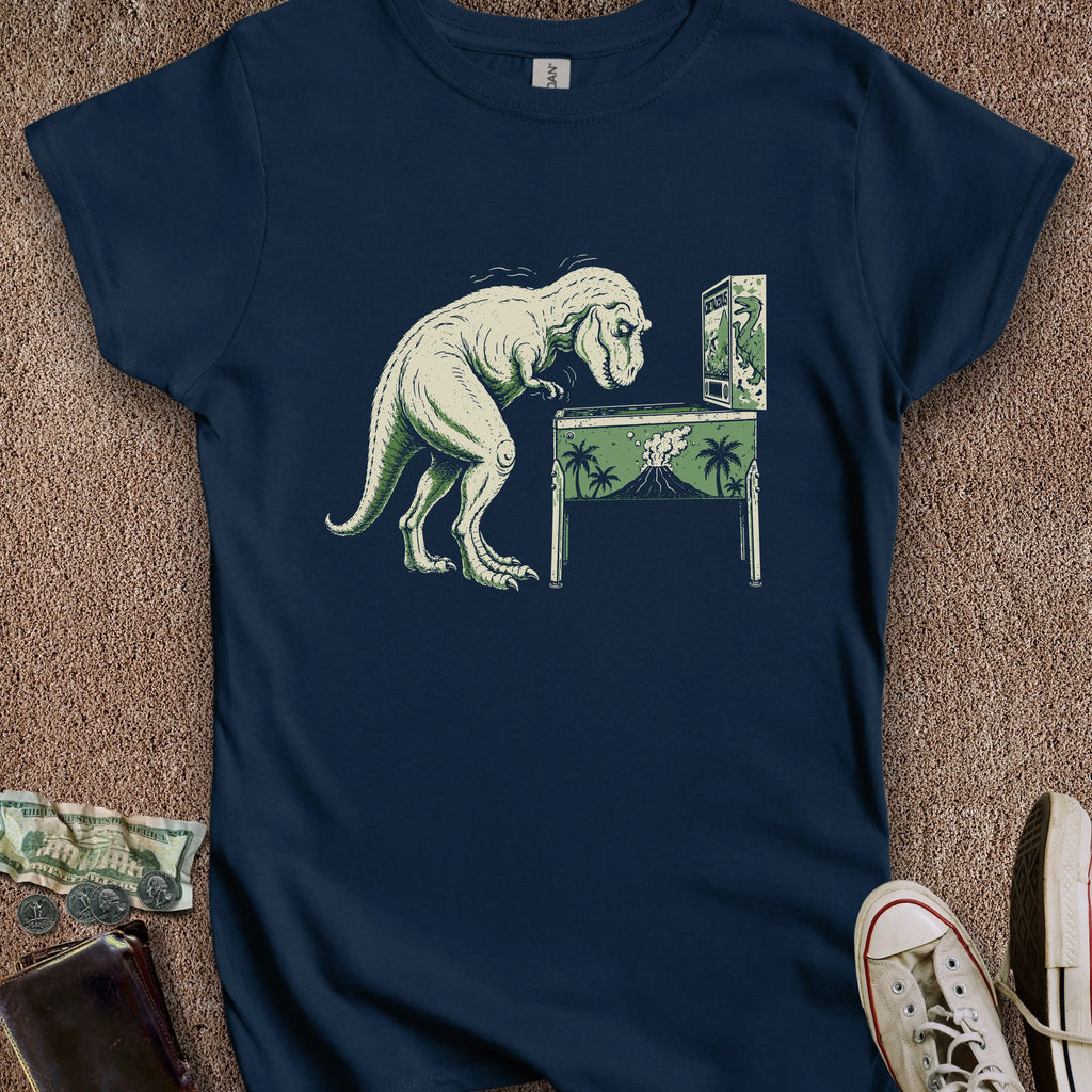 Printify T-Shirt S / Navy Pinball T-Rex Women's T-Shirt