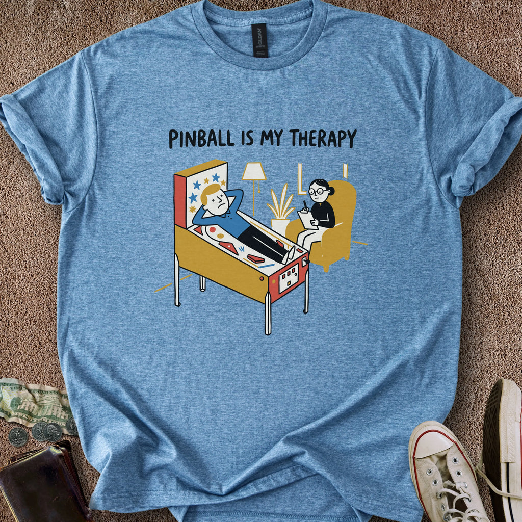 Printify T-Shirt Heather Indigo / S Pinball Therapy T-Shirt