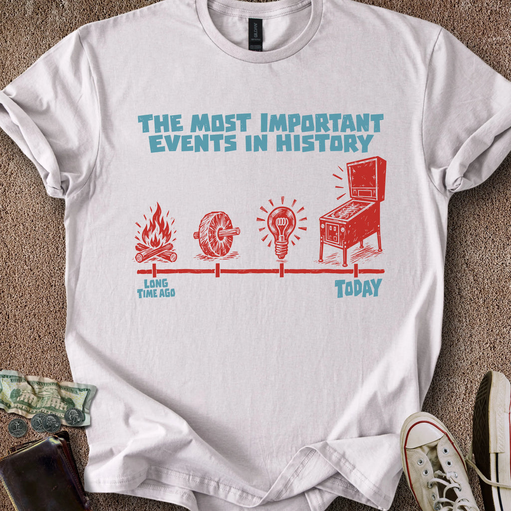 Printify T-Shirt Pinball Timeline T-Shirt