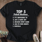 Printify T-Shirt Black / S Pinball Top 5 T-Shirt