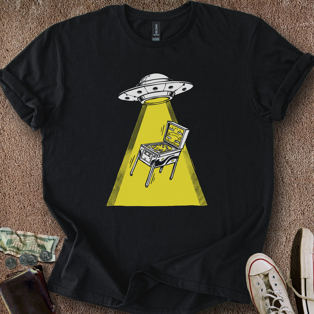 Printify T-Shirt Black / S Pinball UFO T-Shirt