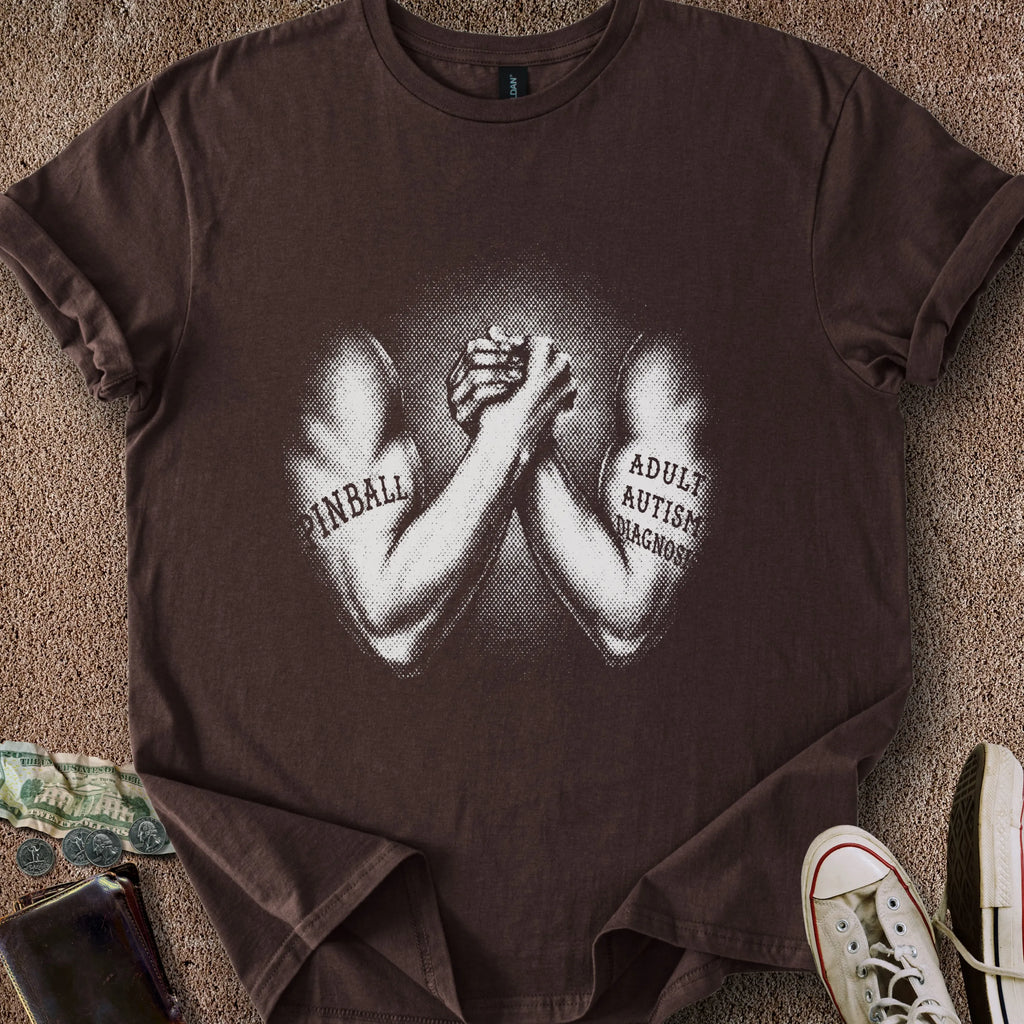 Printify T-Shirt Dark Chocolate / S Pinball X Autism T-Shirt