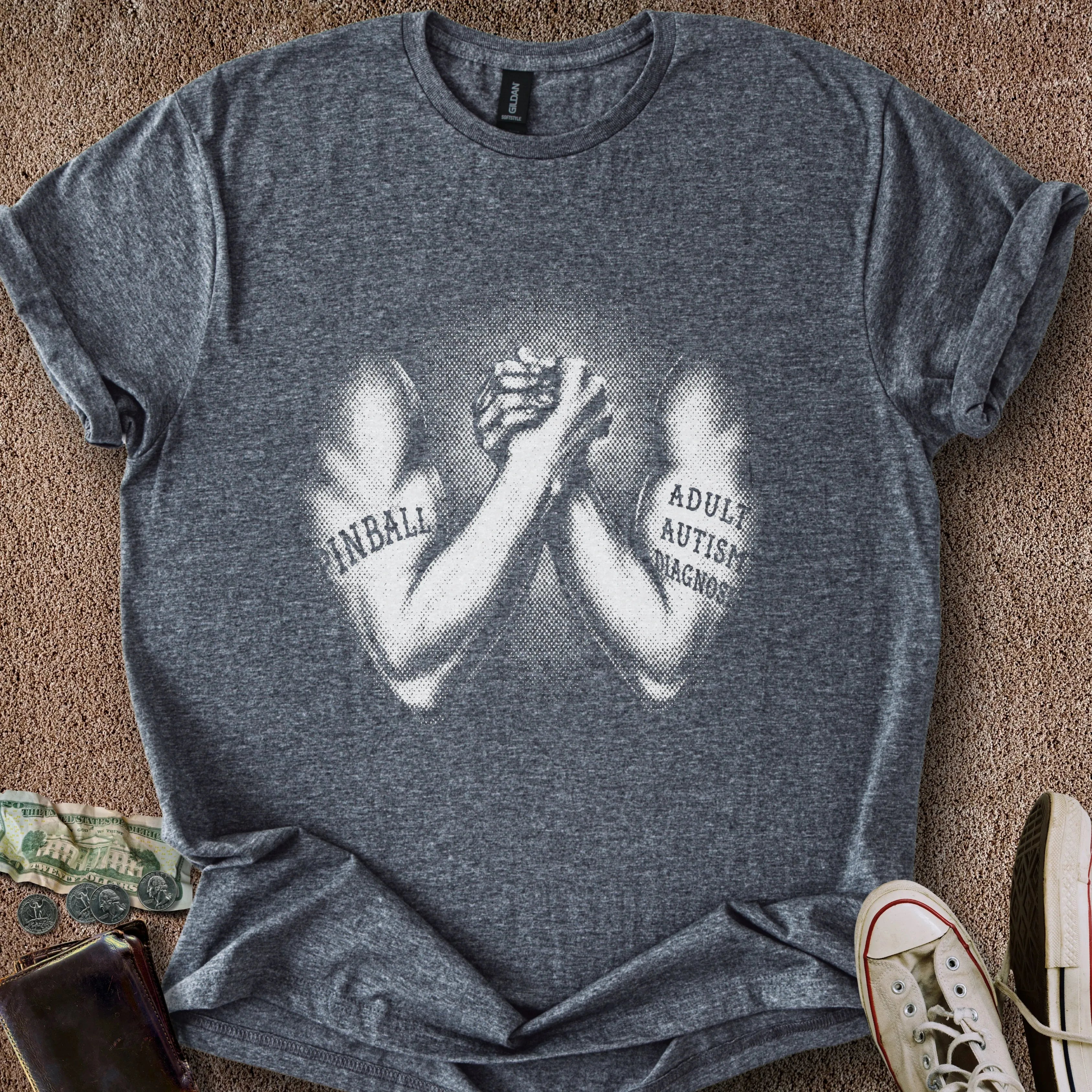 Printify T-Shirt Dark Heather / S Pinball X Autism T-Shirt