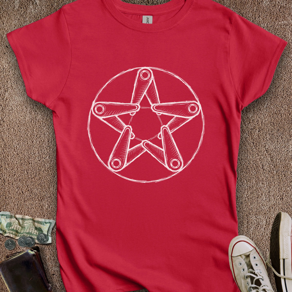 Printify T-Shirt S / Red Pintagram Women's T-Shirt