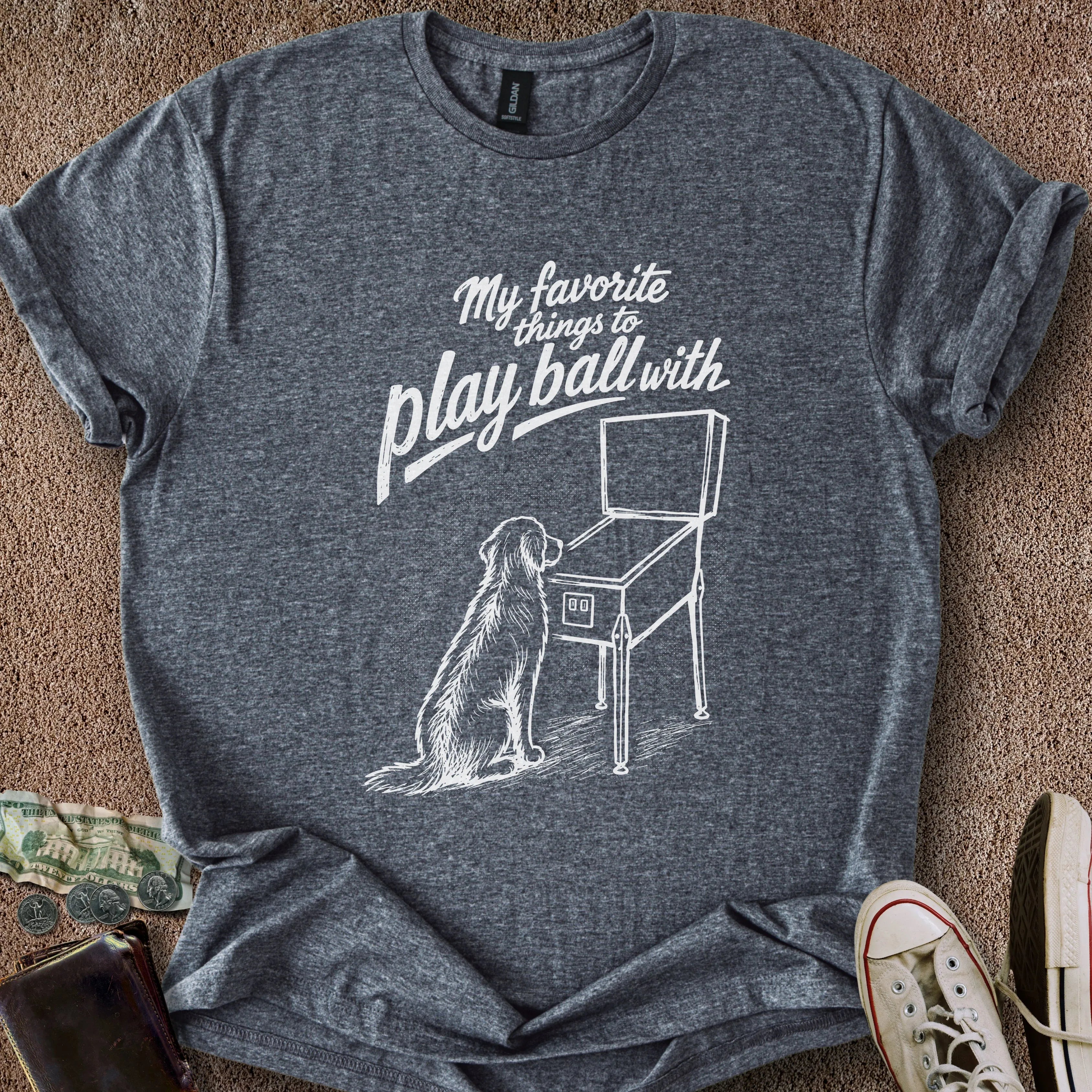 Printify T-Shirt Dark Heather / S Play Ball Dog T-Shirt