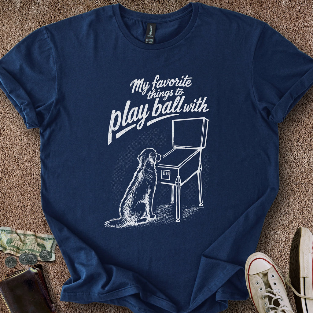 Printify T-Shirt Navy / S Play Ball Dog T-Shirt