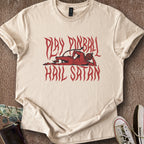 Printify T-Shirt Sand / S Play Pinball Hail Satan T-Shirt