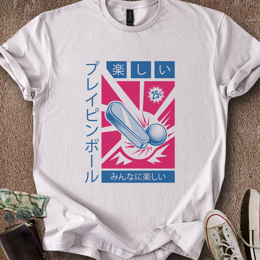 Printify T-Shirt Ice Grey / S Play Pinball T-Shirt