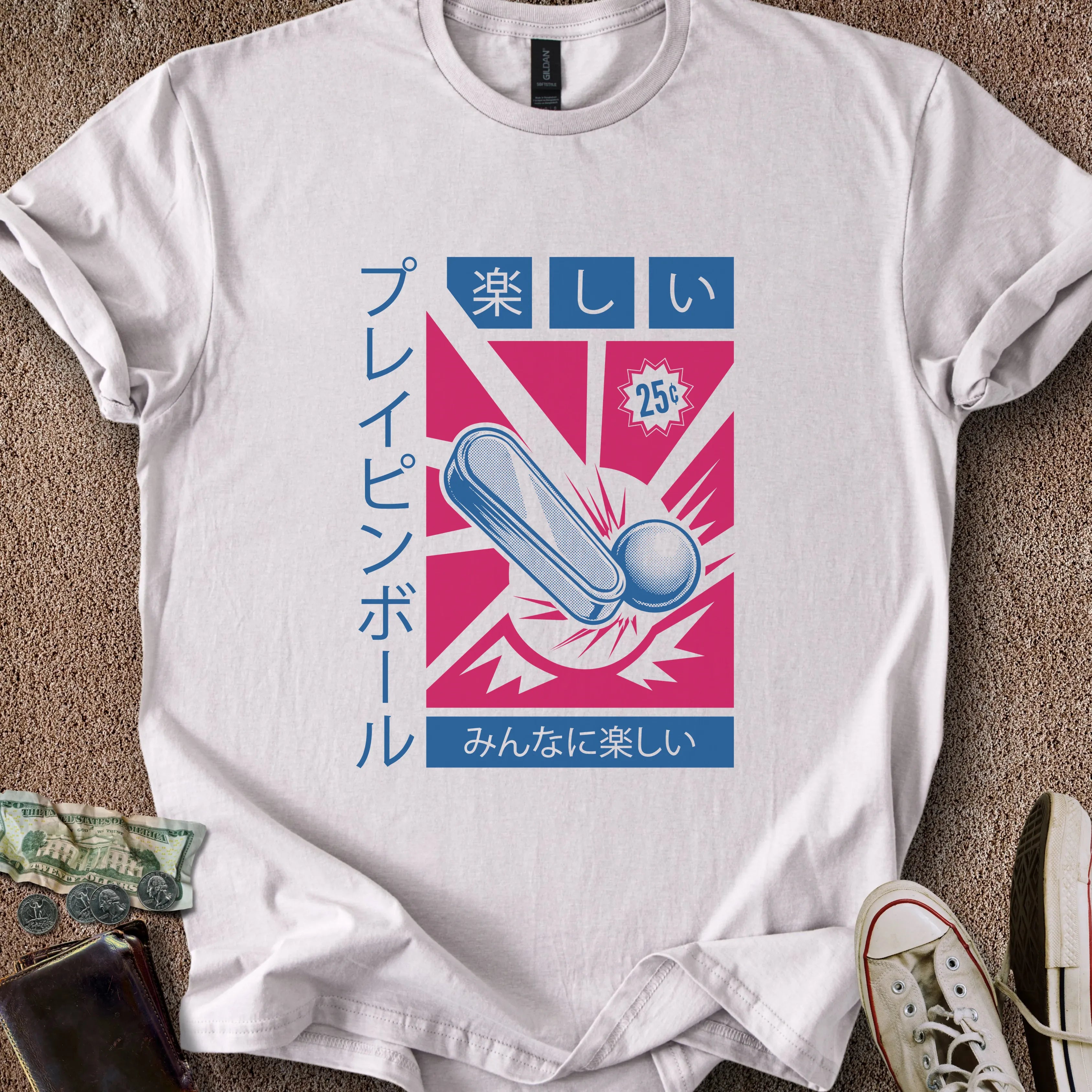 Printify T-Shirt Ice Grey / S Play Pinball T-Shirt