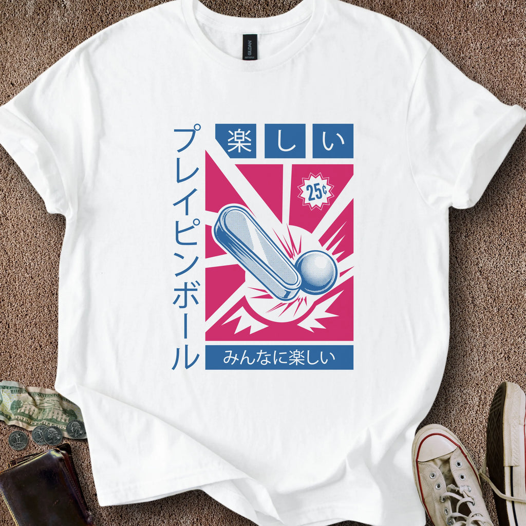 Printify T-Shirt White / S Play Pinball T-Shirt
