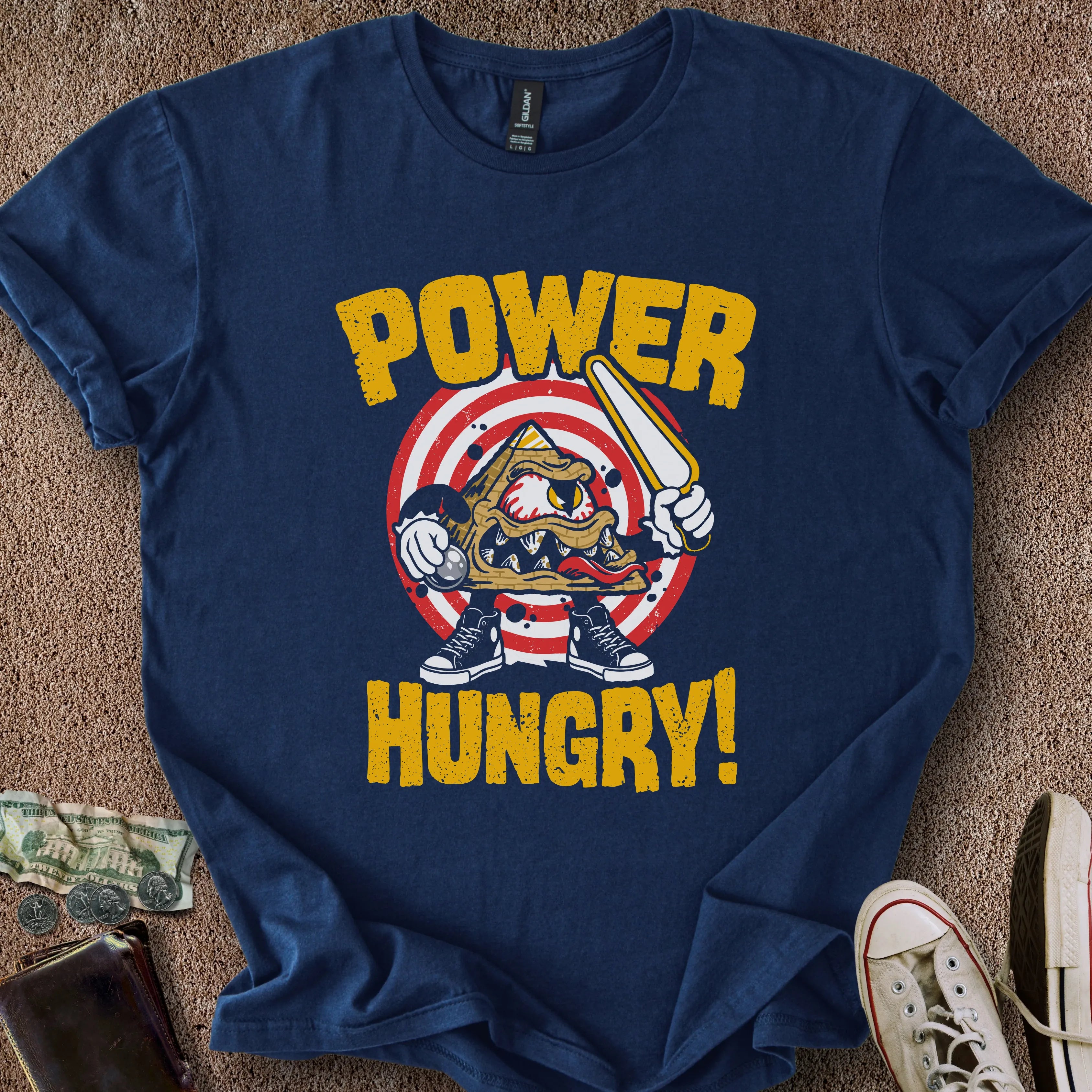 Printify T-Shirt Navy / S Power Hungry T-Shirt