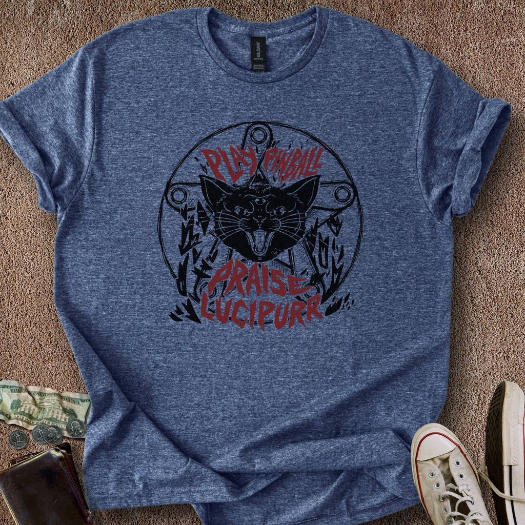 Printify T-Shirt Heather Navy / M Praise Lucipurr T-Shirt