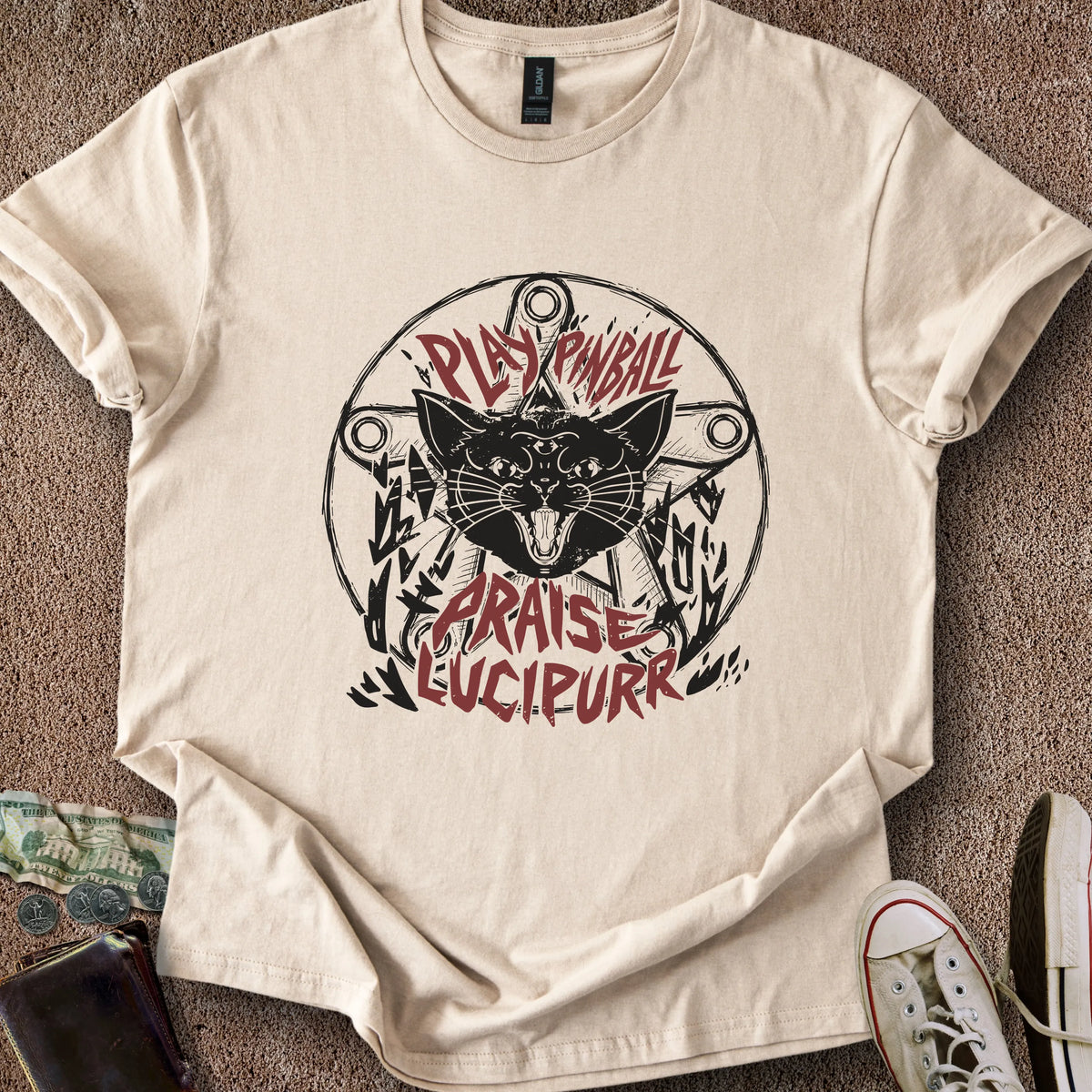 Printify T-Shirt Sand / M Praise Lucipurr T-Shirt