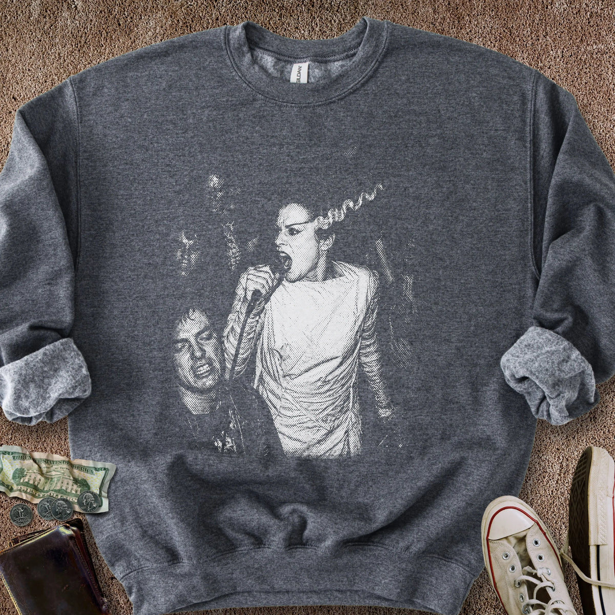Printify Sweatshirt S / Dark Heather Primped Punk Sweatshirt