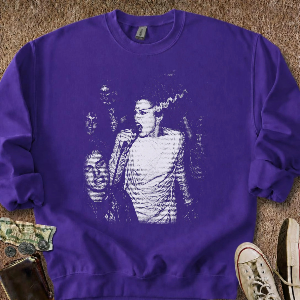 Printify Sweatshirt S / Purple Primped Punk Sweatshirt