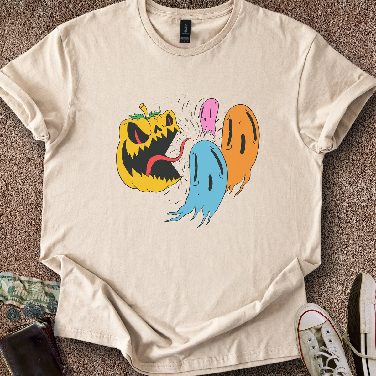 Printify T-Shirt Sand / S Pumpkin Man T-Shirt