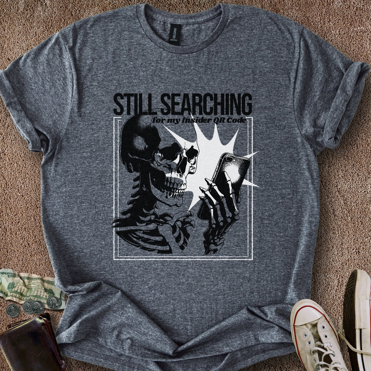 Printify T-Shirt Dark Heather / S QR Code Search T-Shirt