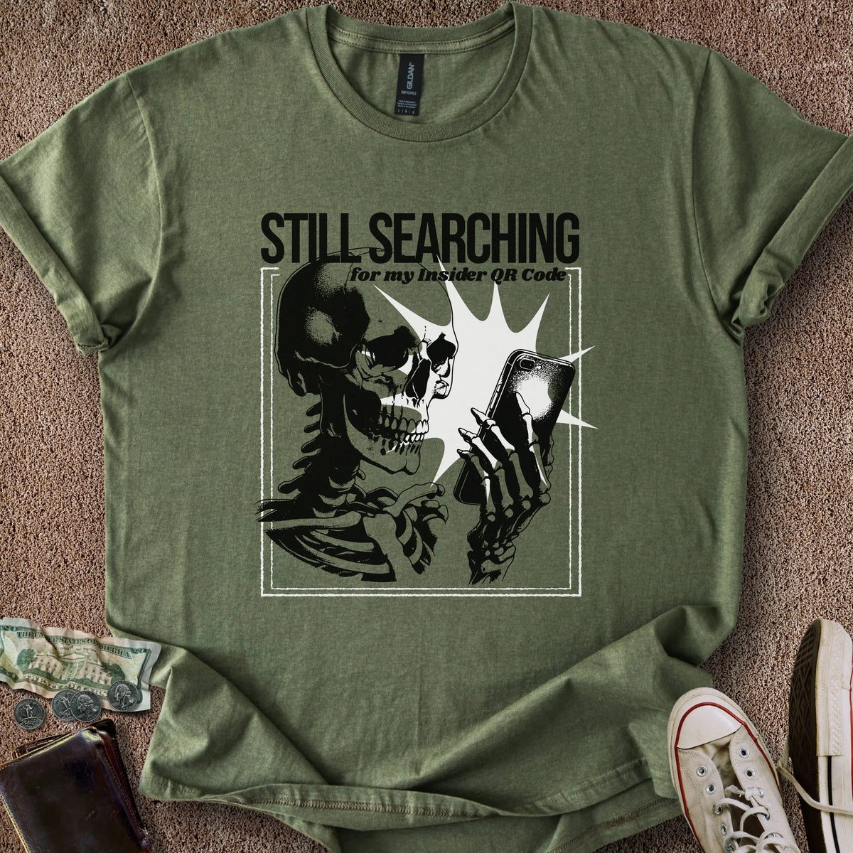 Printify T-Shirt Military Green / S QR Code Search T-Shirt