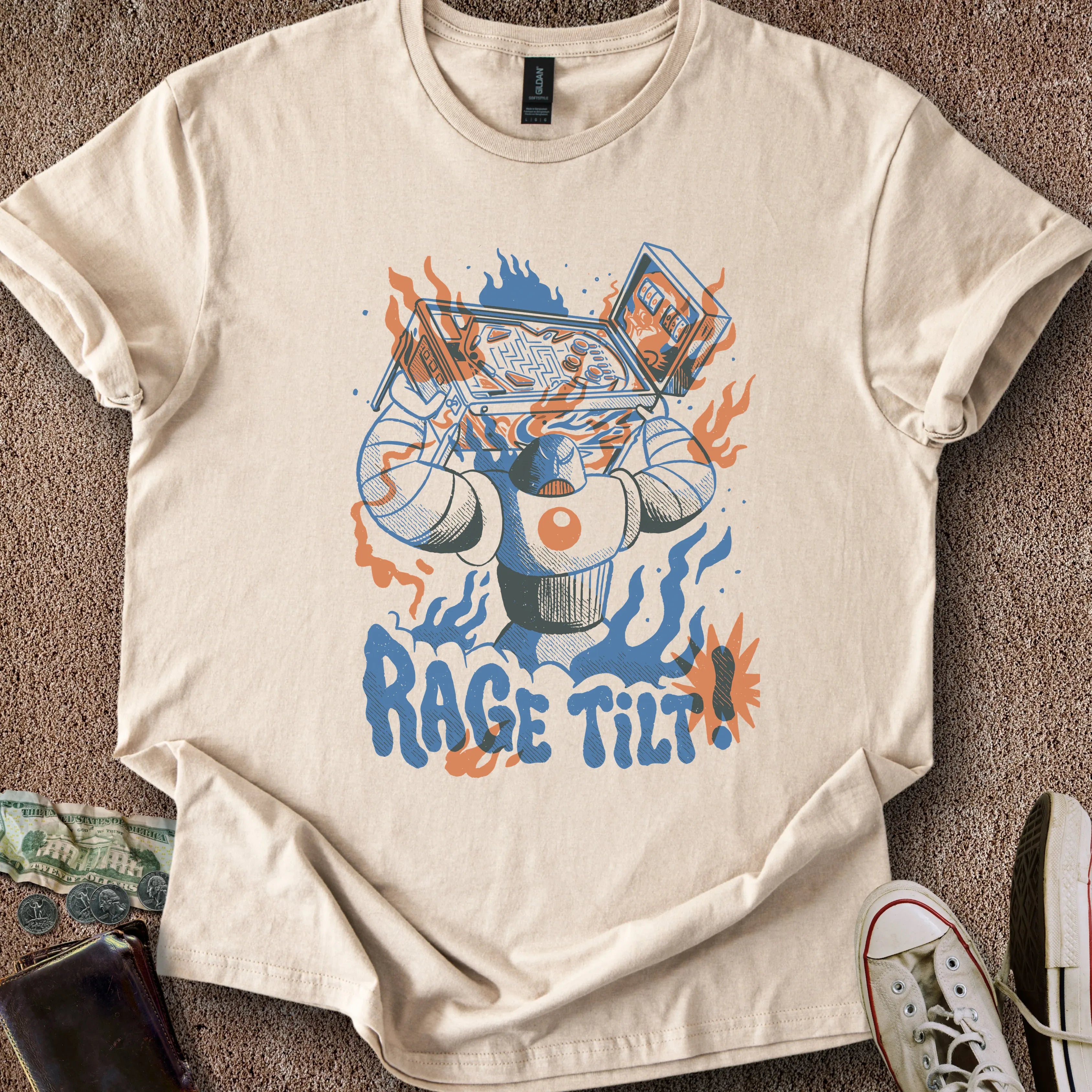 Printify T-Shirt Sand / S Rage Tilt Robot T-Shirt