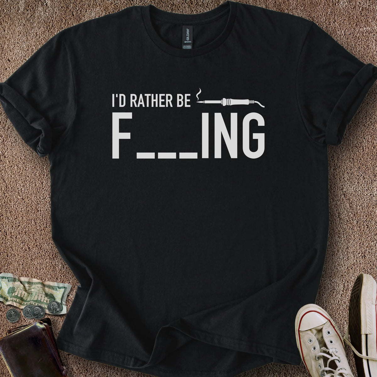 Printify T-Shirt Black / S Rather Be Fluxing T-Shirt