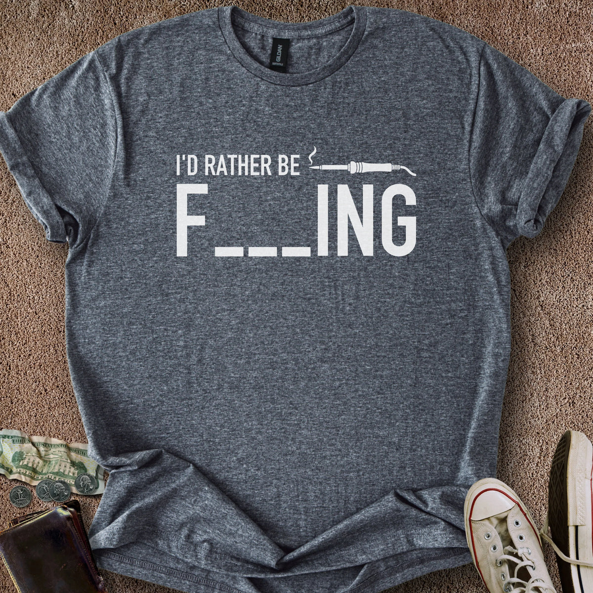 Printify T-Shirt Dark Heather / S Rather Be Fluxing T-Shirt