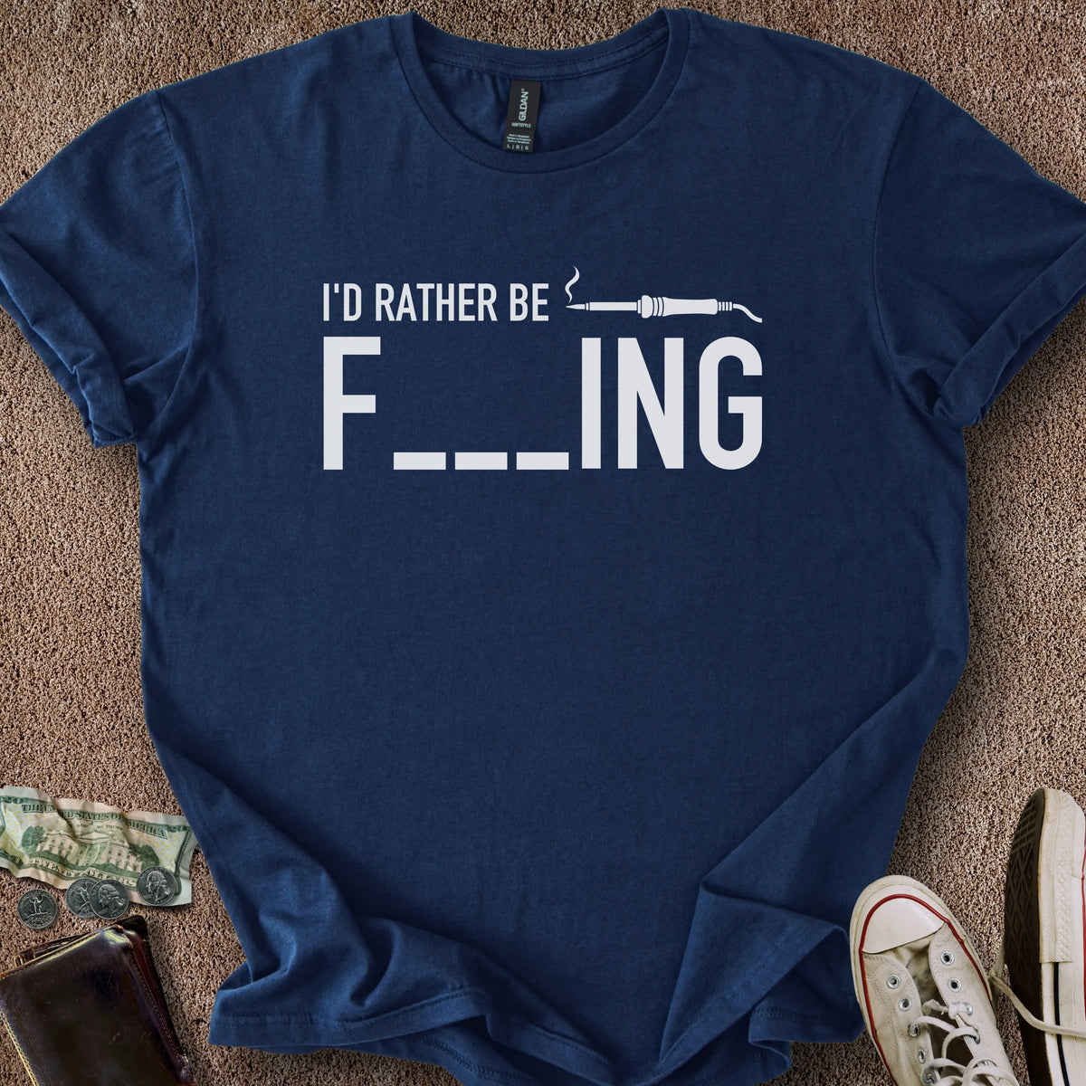 Printify T-Shirt Navy / S Rather Be Fluxing T-Shirt