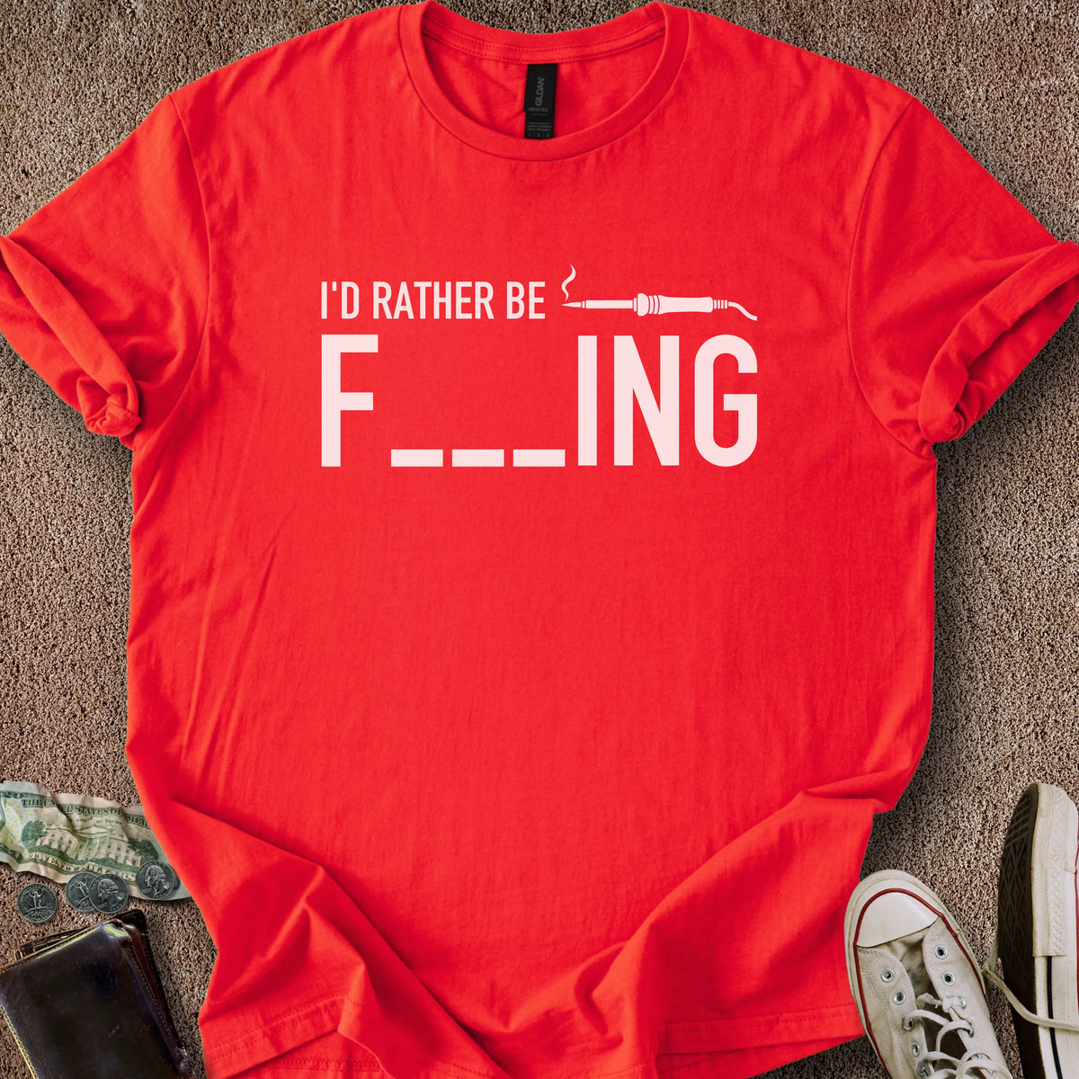 Printify T-Shirt Red / S Rather Be Fluxing T-Shirt