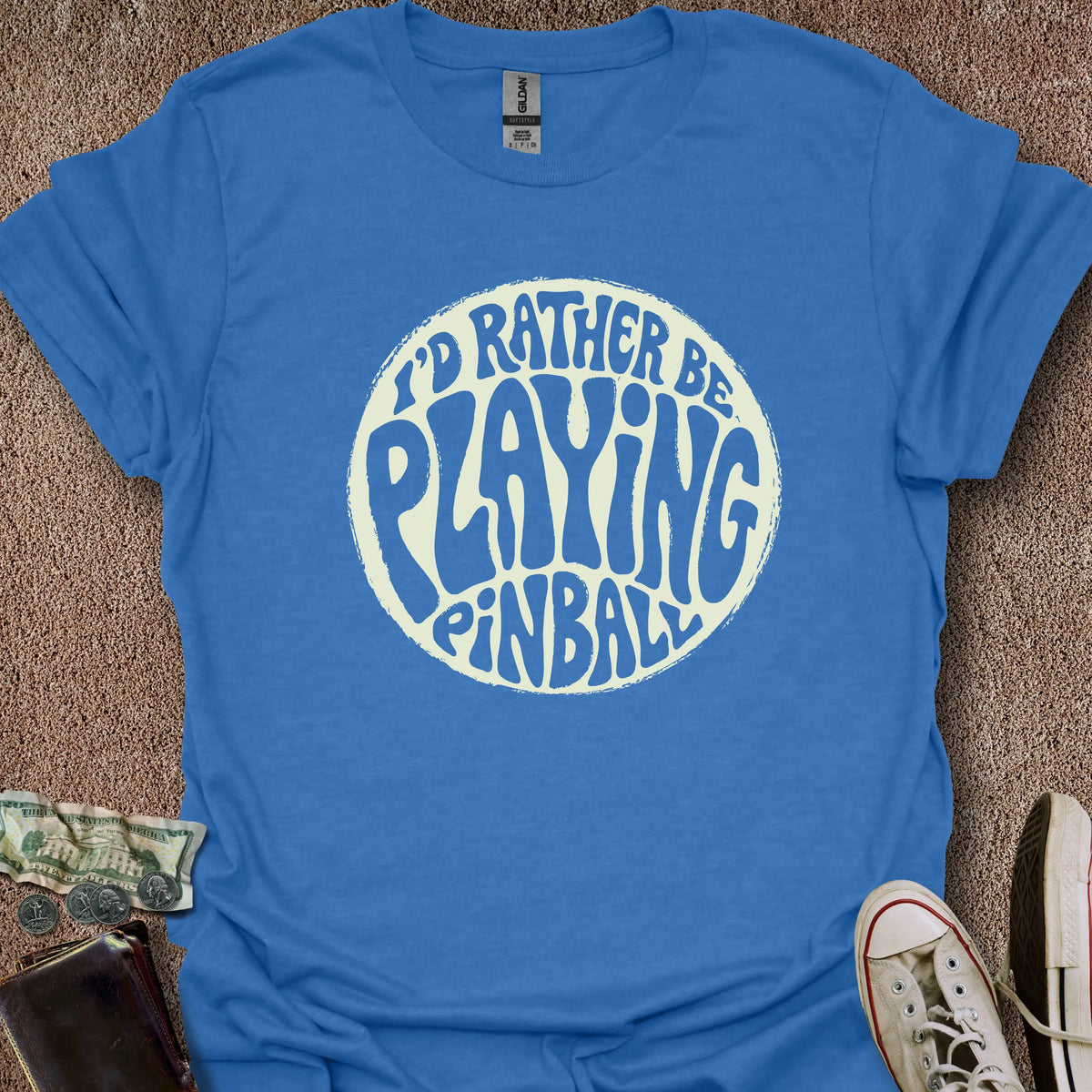 Printify T-Shirt Heather Royal / M Rather Play Pinball T-Shirt