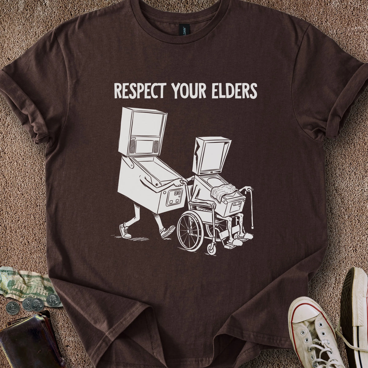 Printify T-Shirt Dark Chocolate / S Respect Your Elders T-Shirt
